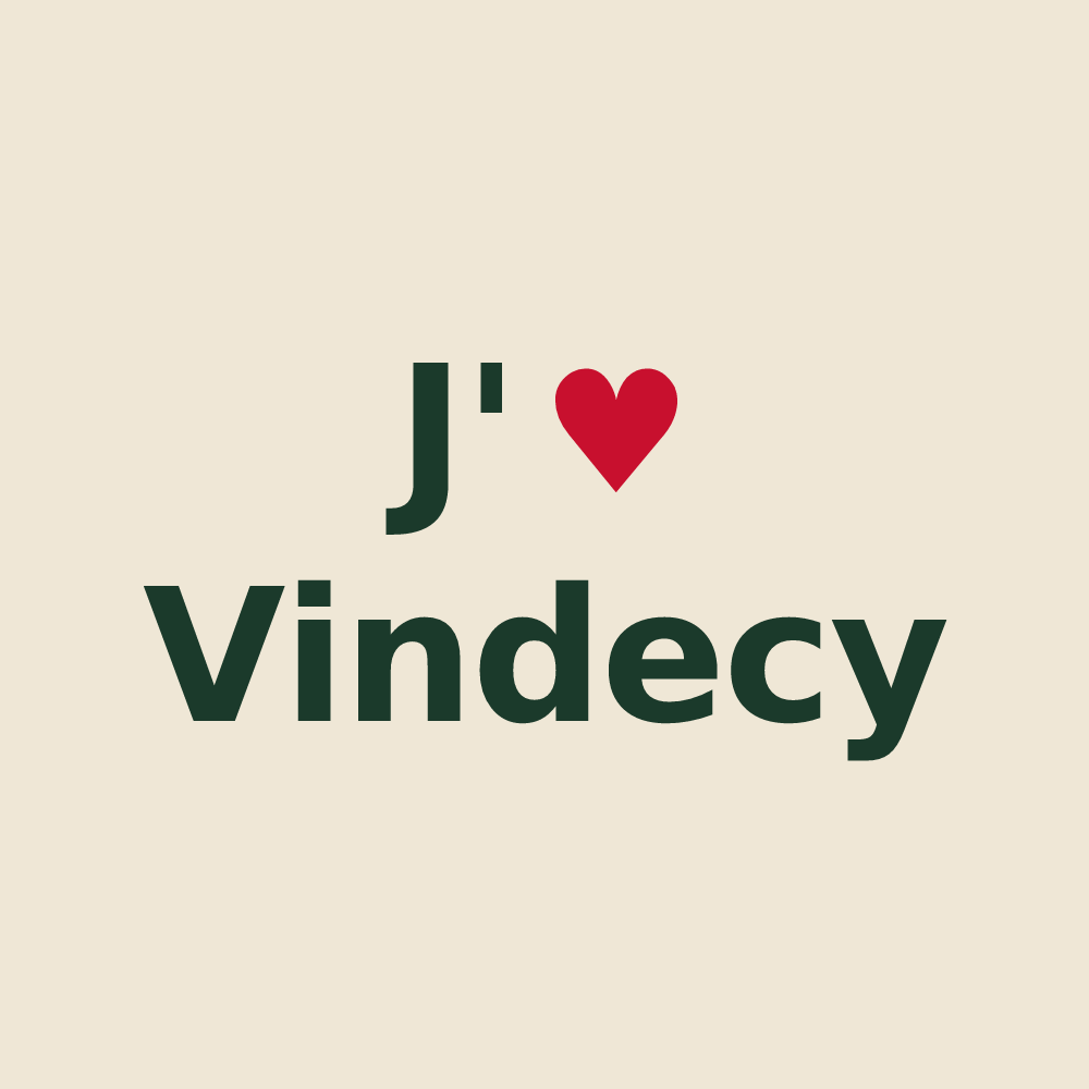 Tote bag personnalisé Vindecy — design J'aime Vindecy