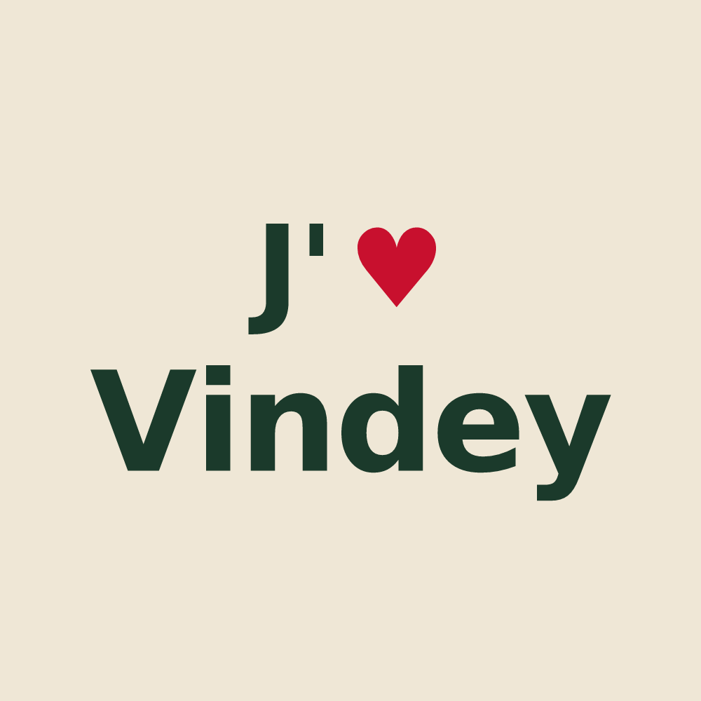 Tote bag personnalisé Vindey — design J'aime Vindey