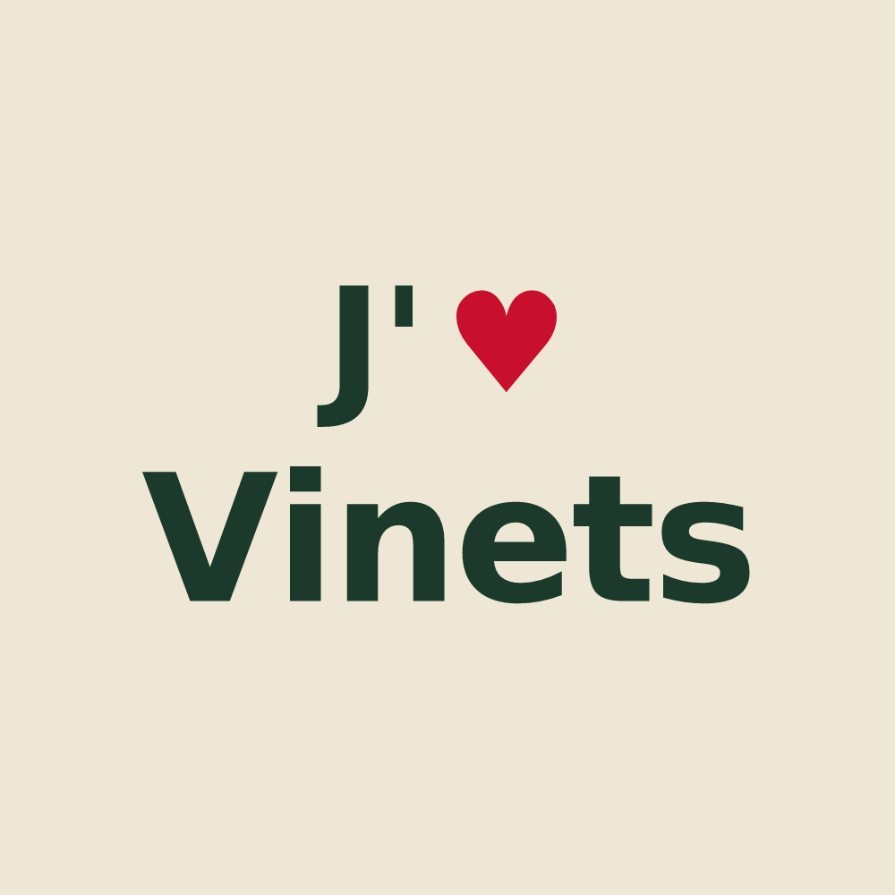 Tote bag personnalisé Vinets — design « J'aime Vinets » imprimé sur le tote bag