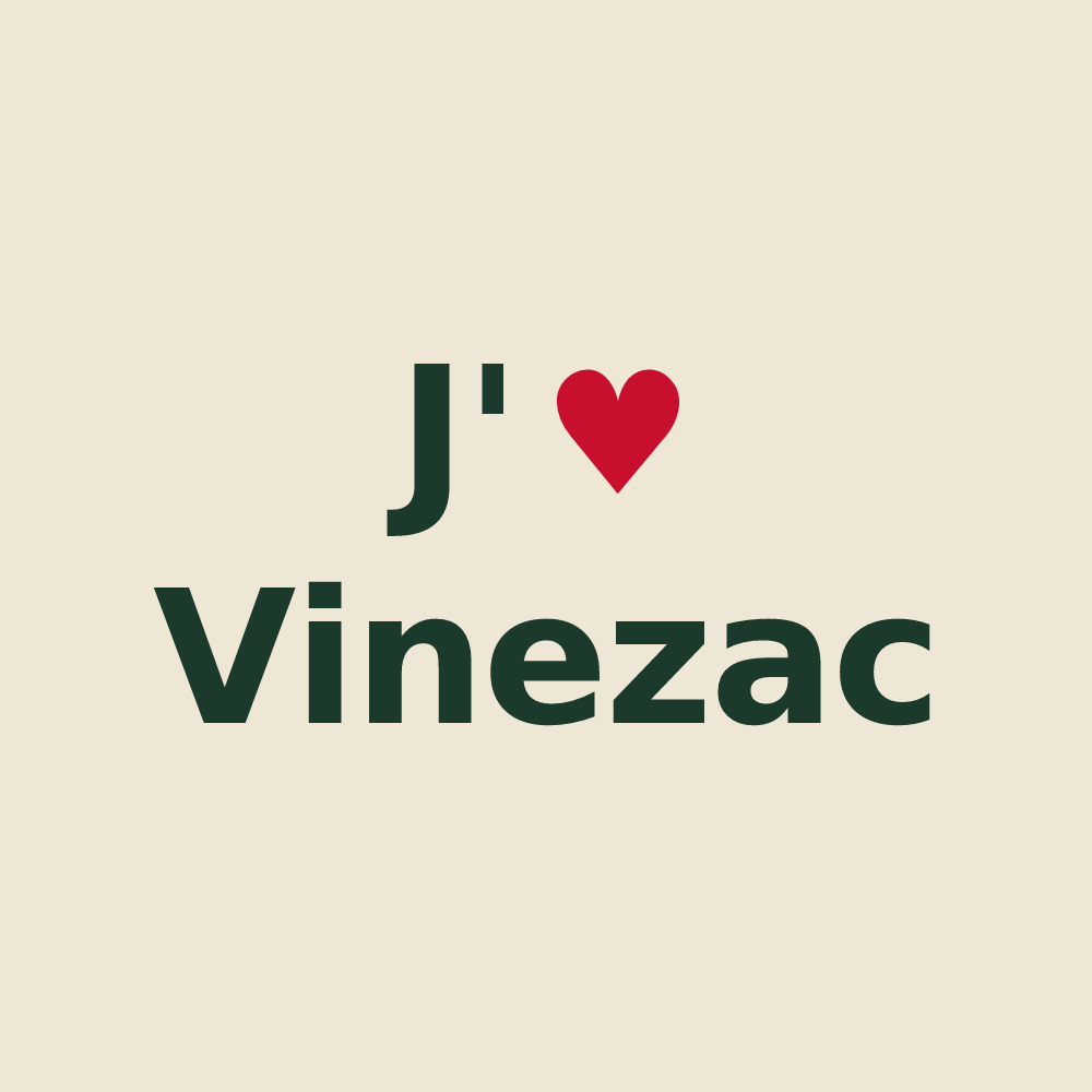 Tote bag personnalisé Vinezac — design J'aime Vinezac