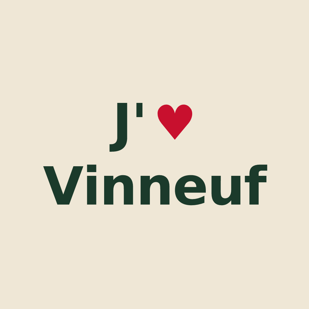 Tote bag personnalisé Vinneuf — design J'aime Vinneuf