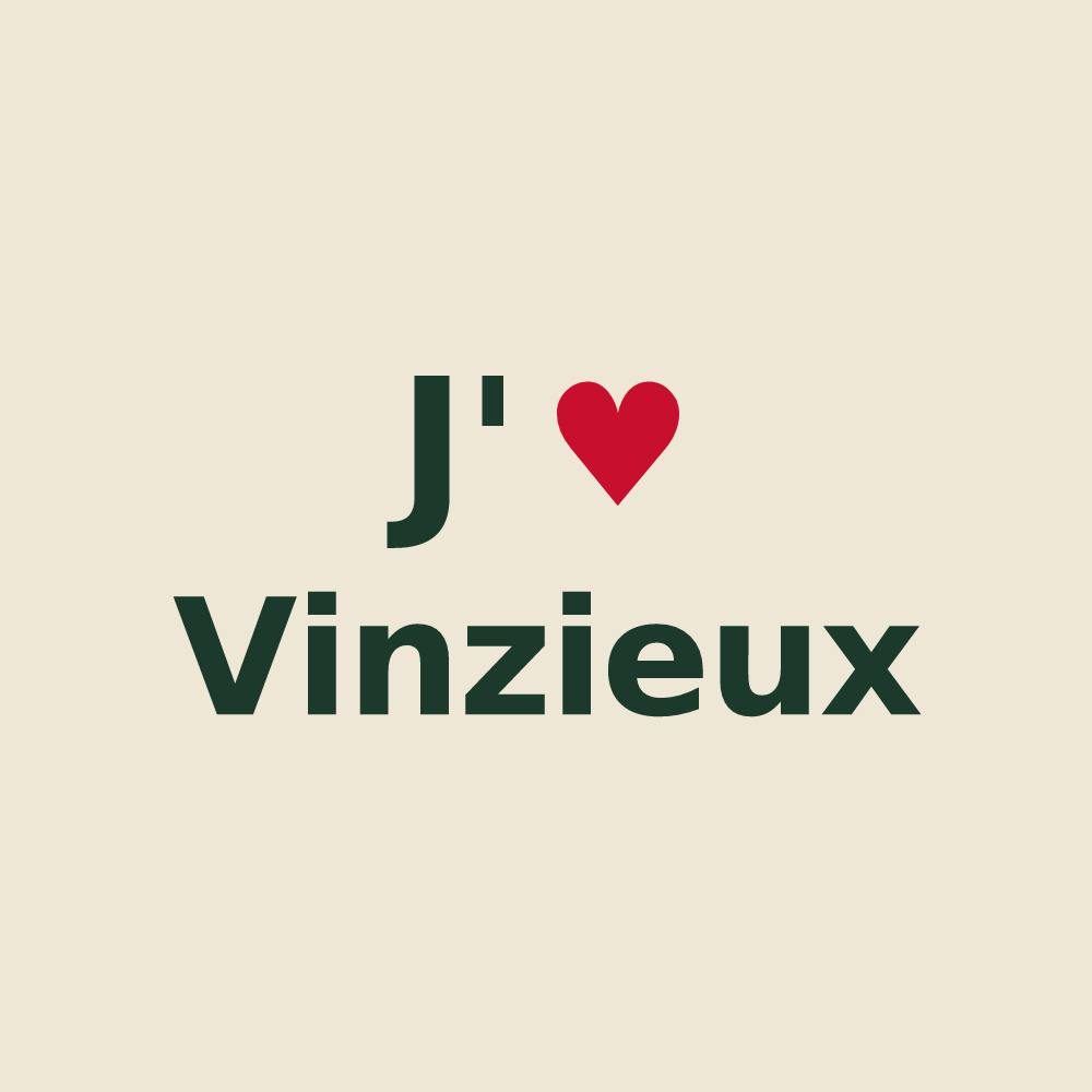 Tote bag personnalisé Vinzieux — design J'aime Vinzieux