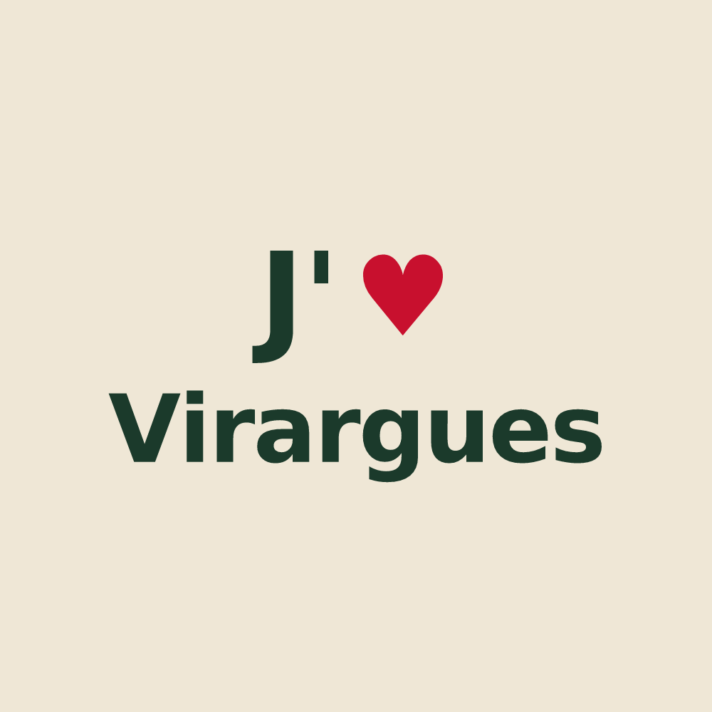 Tote bag personnalisé Virargues — design J'aime Virargues