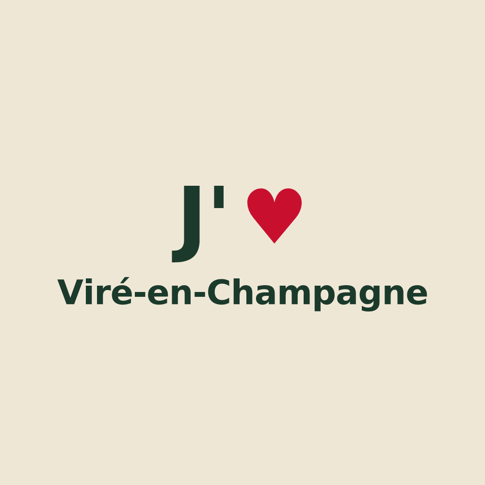 Tote bag personnalisé Viré-en-Champagne — design J'aime Viré-en-Champagne