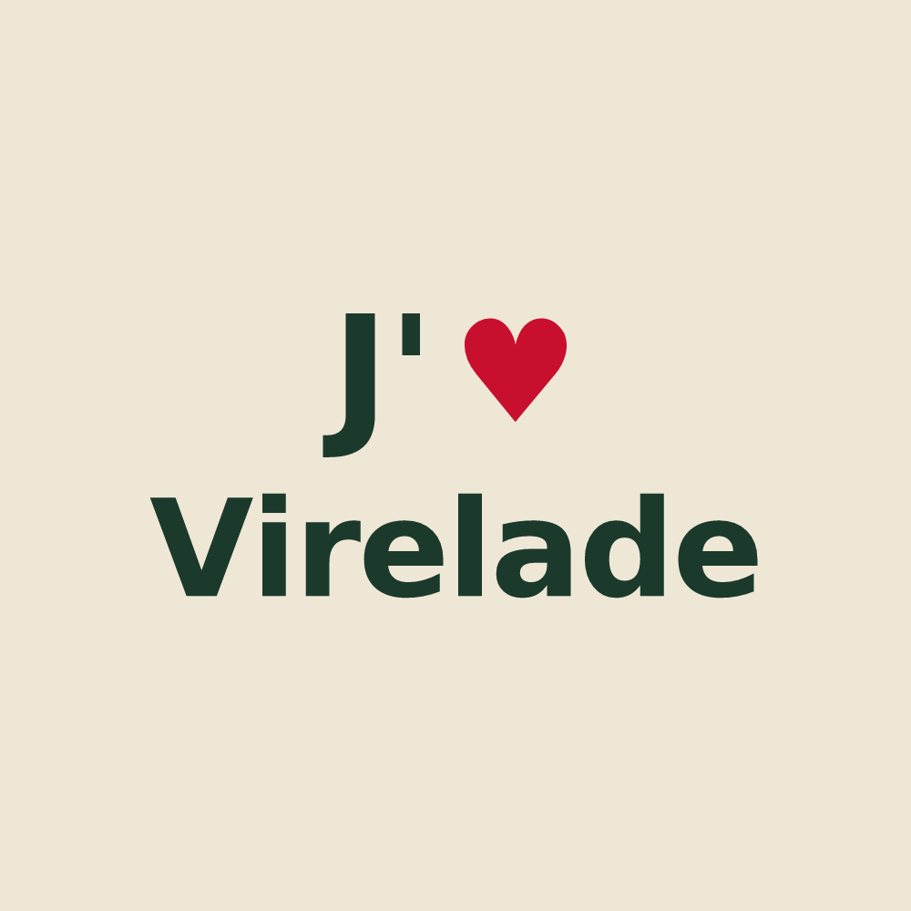 Tote bag personnalisé Virelade — design J'aime Virelade