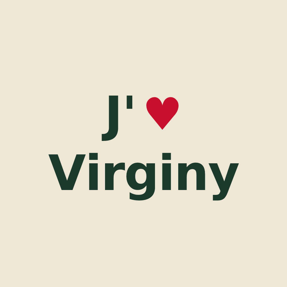 Tote bag personnalisé Virginy — design « J'aime Virginy » imprimé sur le tote bag
