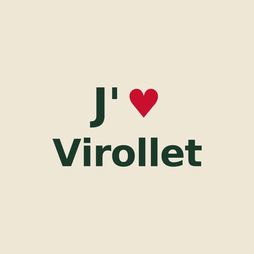 Tote bag personnalisé Virollet — design J'aime Virollet