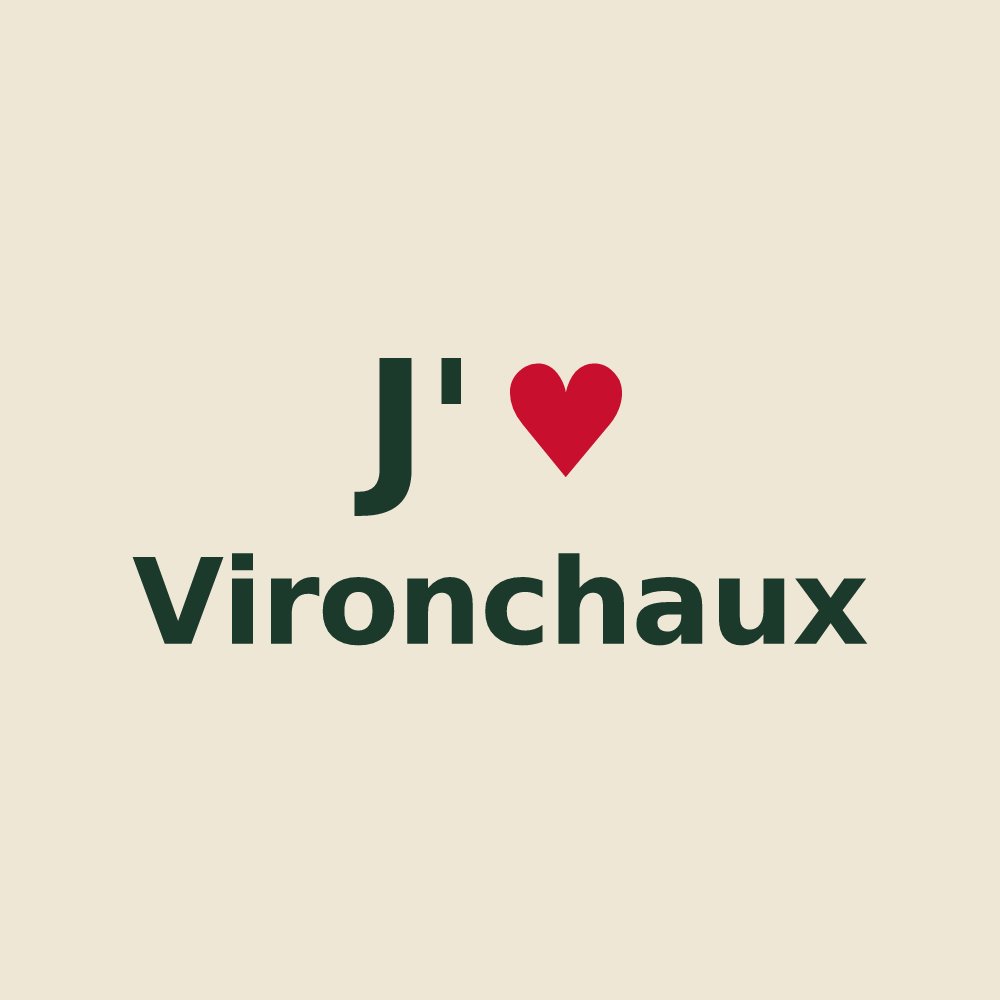 Tote bag personnalisé Vironchaux — design J'aime Vironchaux