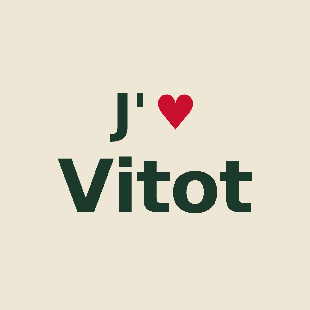 Tote bag personnalisé Vitot — design J'aime Vitot