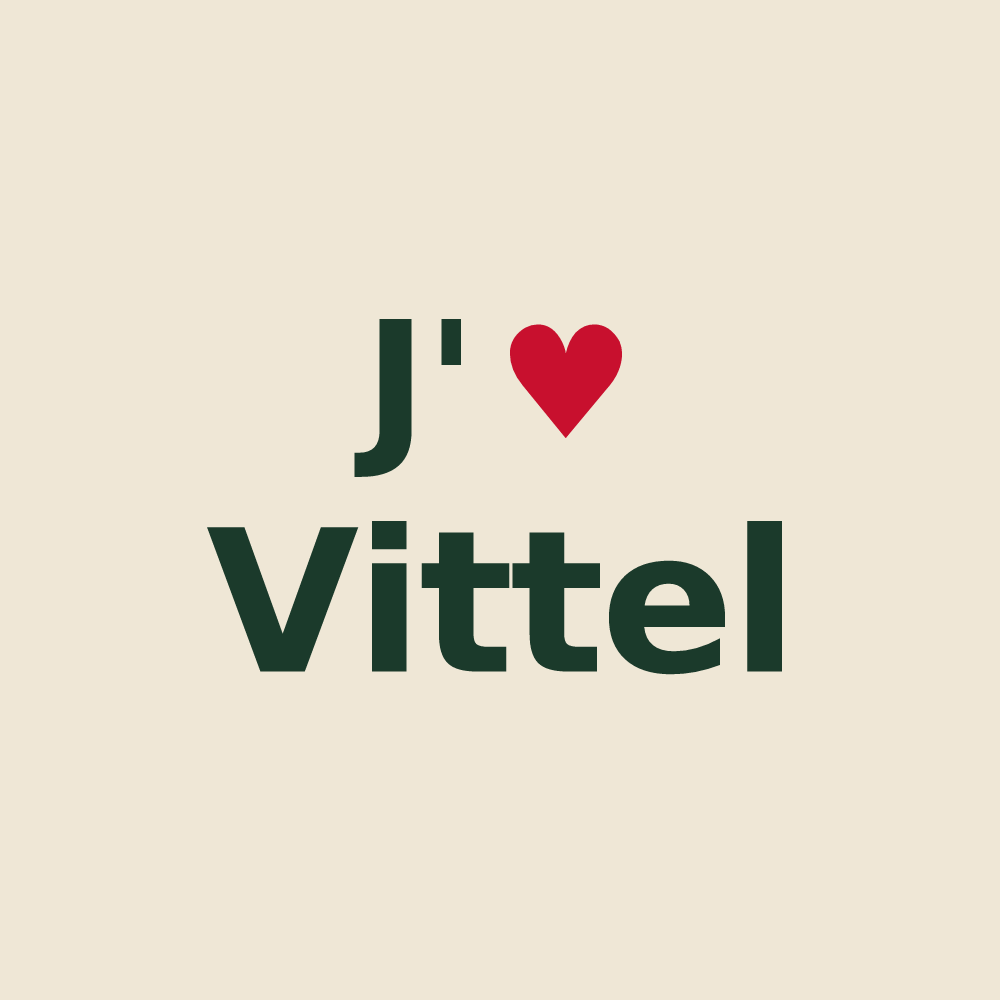 Tote bag personnalisé Vittel — design « J'aime Vittel » imprimé sur le tote bag
