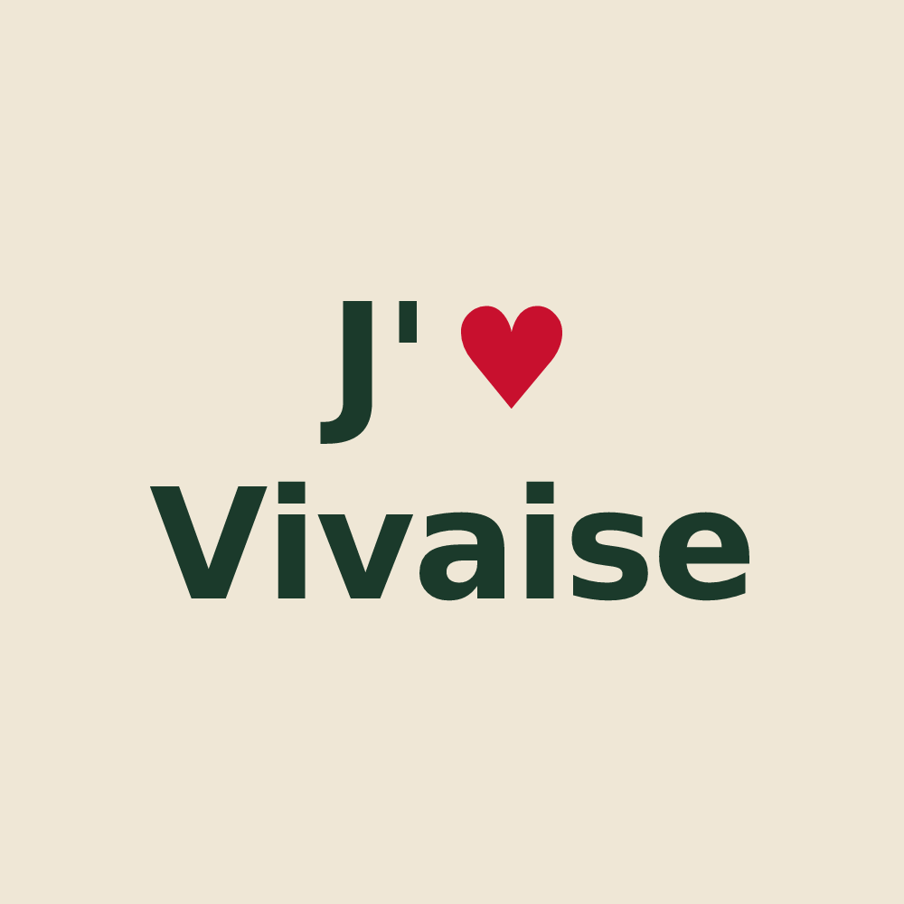 Tote bag personnalisé Vivaise — design J'aime Vivaise