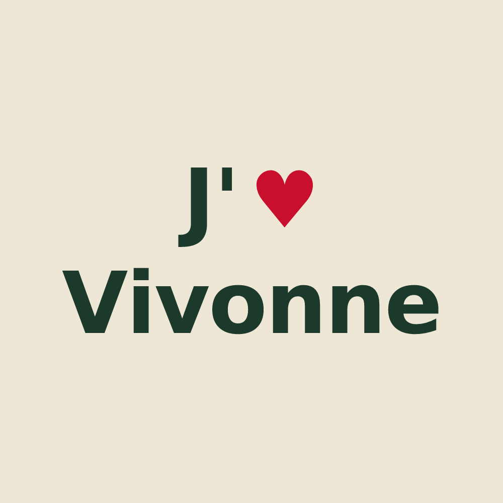 Tote bag personnalisé Vivonne — design « J'aime Vivonne » imprimé sur le tote bag