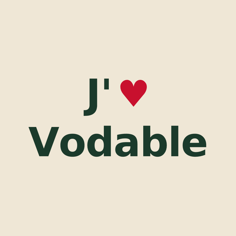 Tote bag personnalisé Vodable — design J'aime Vodable