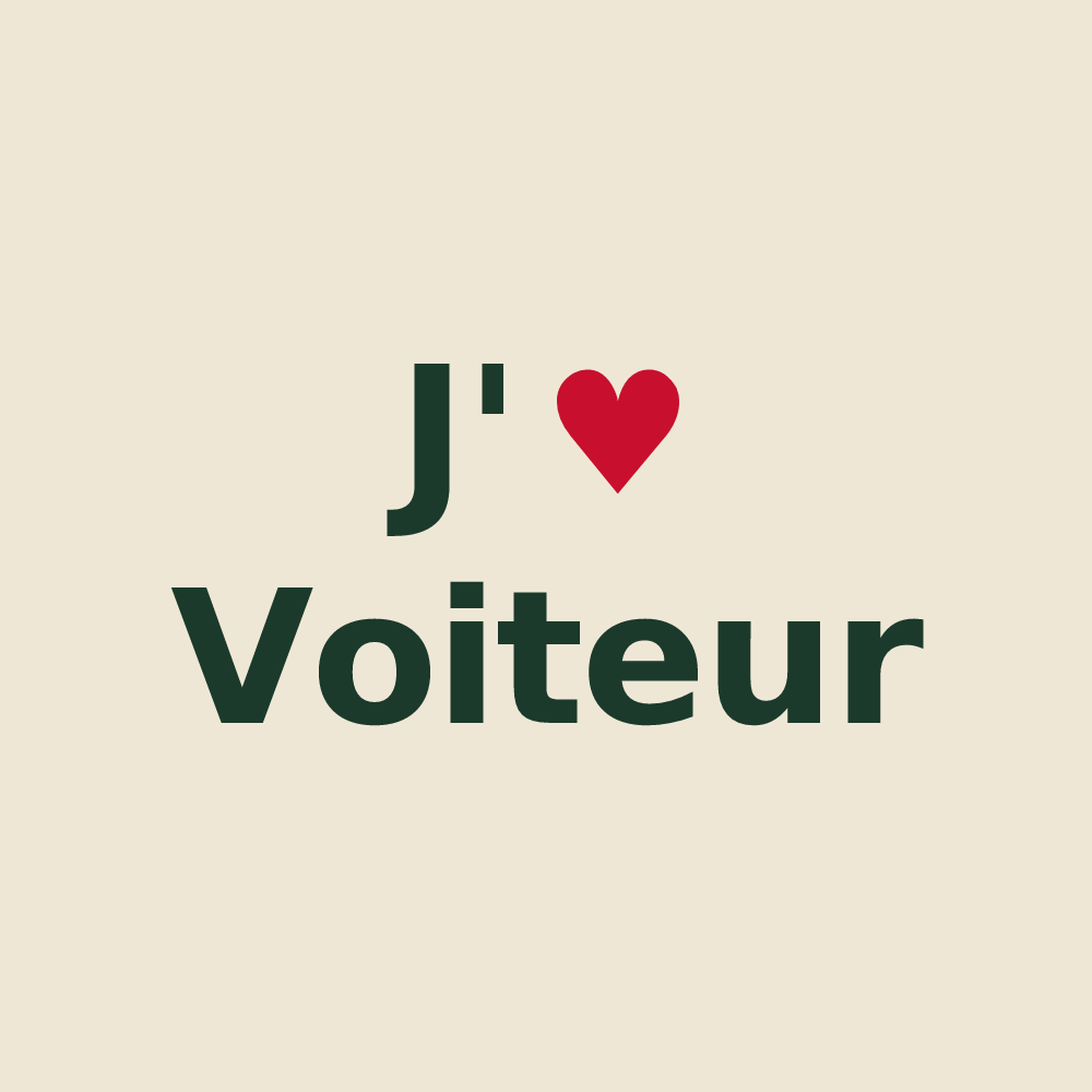 Tote bag personnalisé Voiteur — design J'aime Voiteur