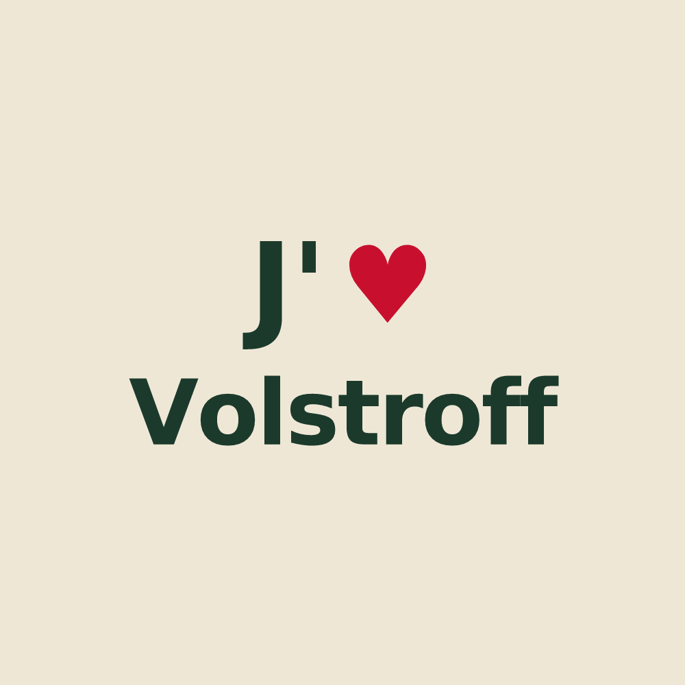 Tote bag personnalisé Volstroff — design J'aime Volstroff