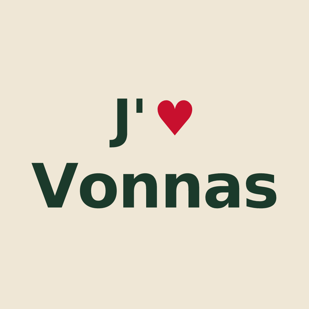 Tote bag personnalisé Vonnas — design J'aime Vonnas