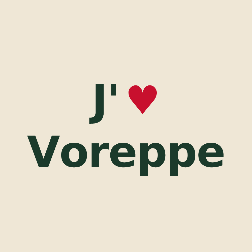 Tote bag personnalisé Voreppe — design J'aime Voreppe