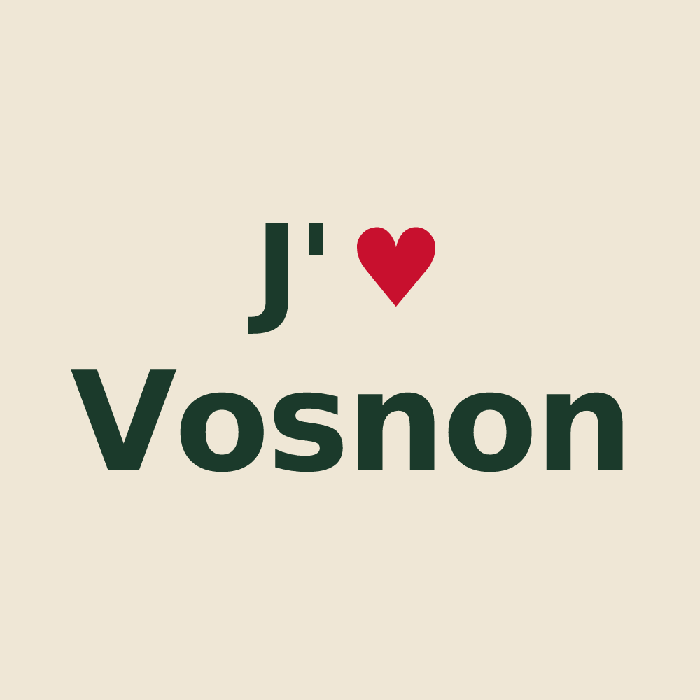 Tote bag personnalisé Vosnon — design J'aime Vosnon