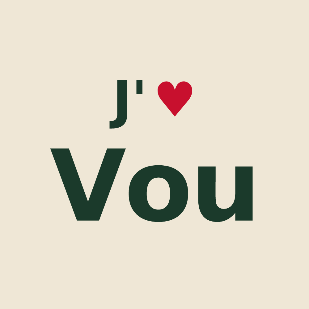 Tote bag personnalisé Vou — design J'aime Vou