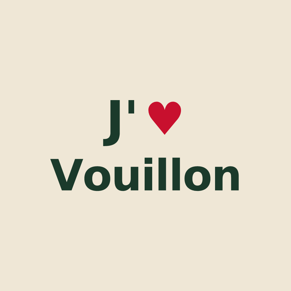 Tote bag personnalisé Vouillon — design J'aime Vouillon