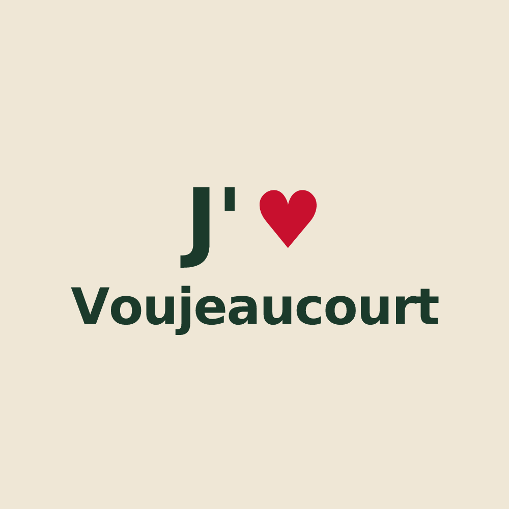 Tote bag personnalisé Voujeaucourt — design J'aime Voujeaucourt