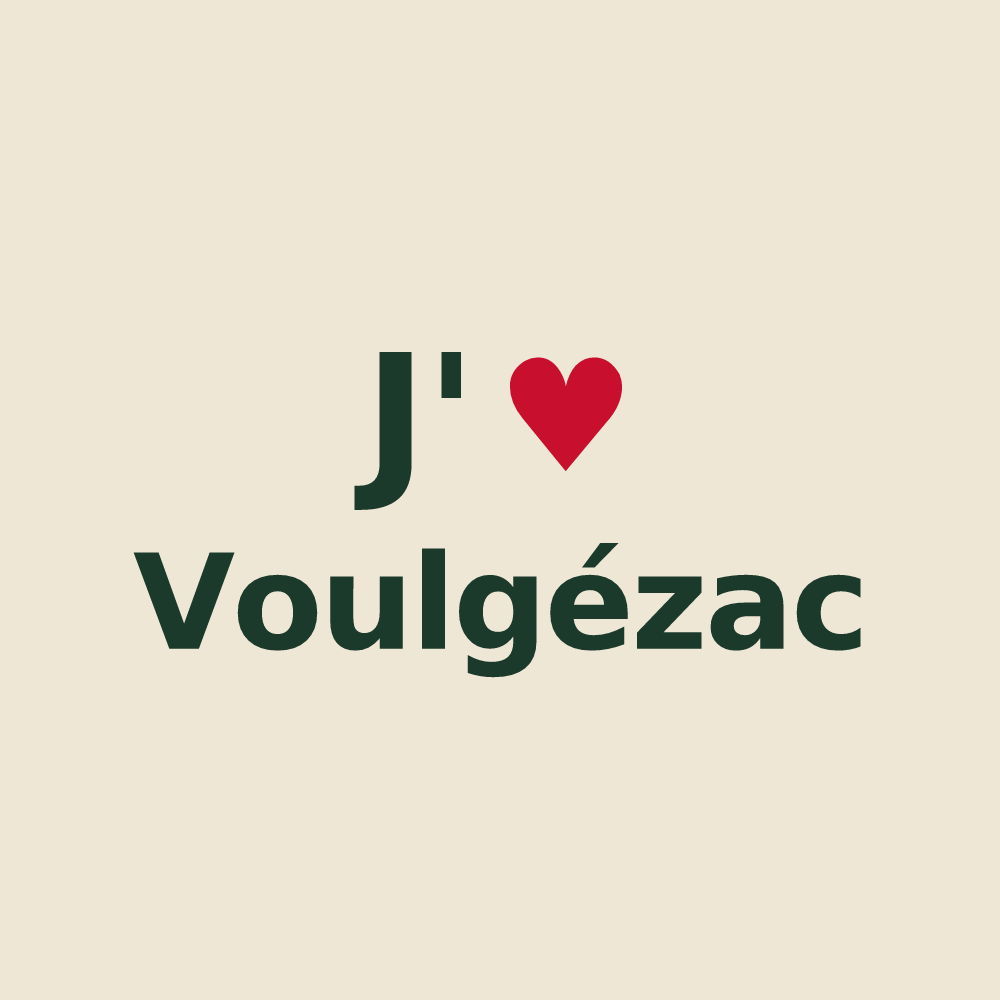 Tote bag personnalisé Voulgézac — design J'aime Voulgézac