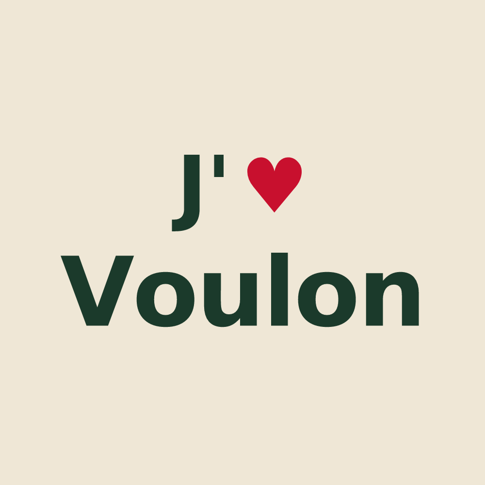 Tote bag personnalisé Voulon — design J'aime Voulon
