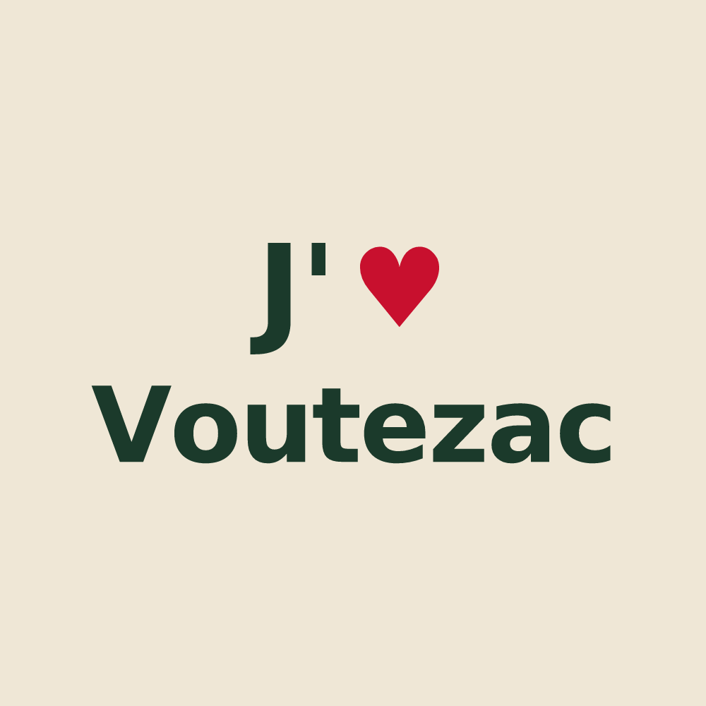 Tote bag personnalisé Voutezac — design J'aime Voutezac