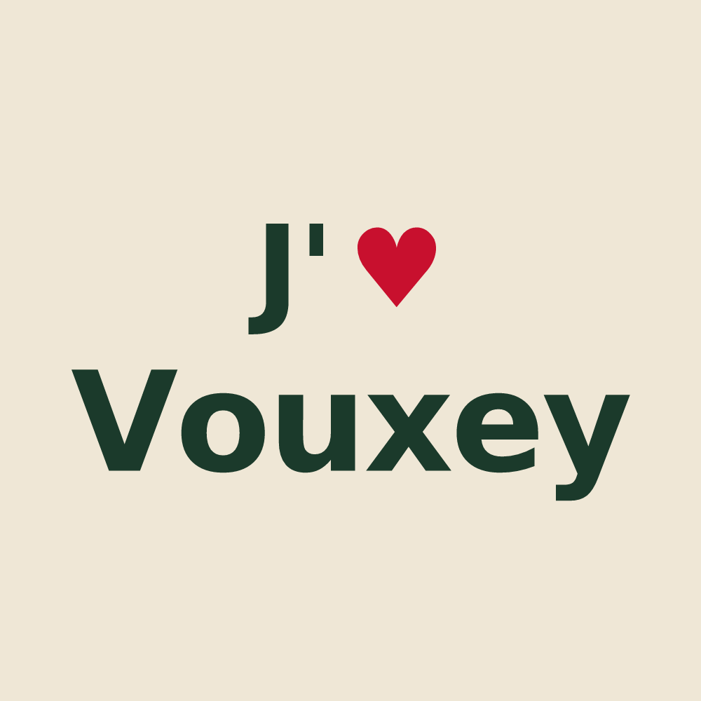 Tote bag personnalisé Vouxey — design J'aime Vouxey