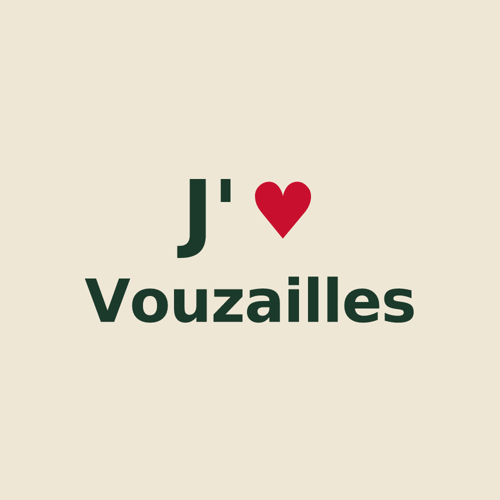 Tote bag personnalisé Vouzailles — design J'aime Vouzailles