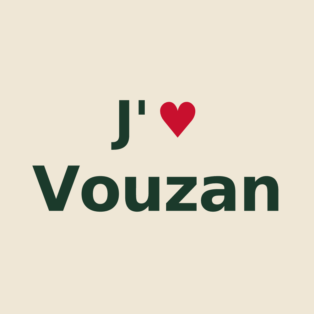 Tote bag personnalisé Vouzan — design J'aime Vouzan
