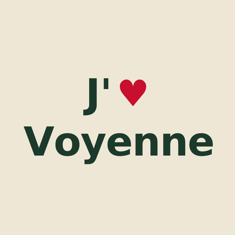 Tote bag personnalisé Voyenne — design J'aime Voyenne