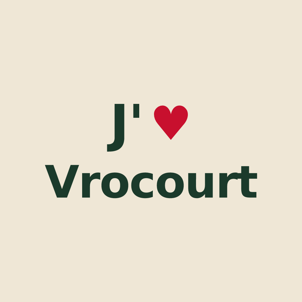 Tote bag personnalisé Vrocourt — design J'aime Vrocourt