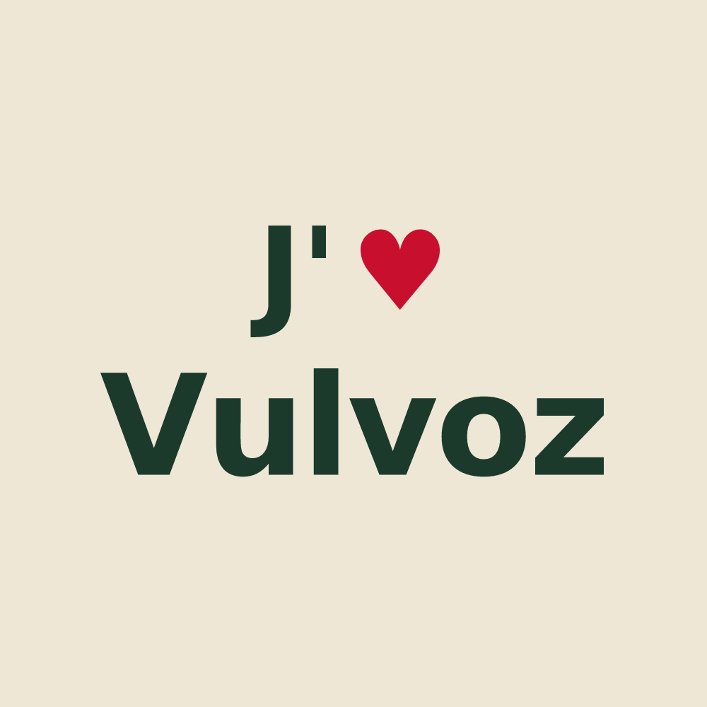 Tote bag personnalisé Vulvoz — design J'aime Vulvoz
