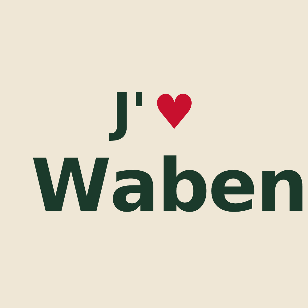 Tote bag personnalisé Waben — design « J'aime Waben » imprimé sur le tote bag
