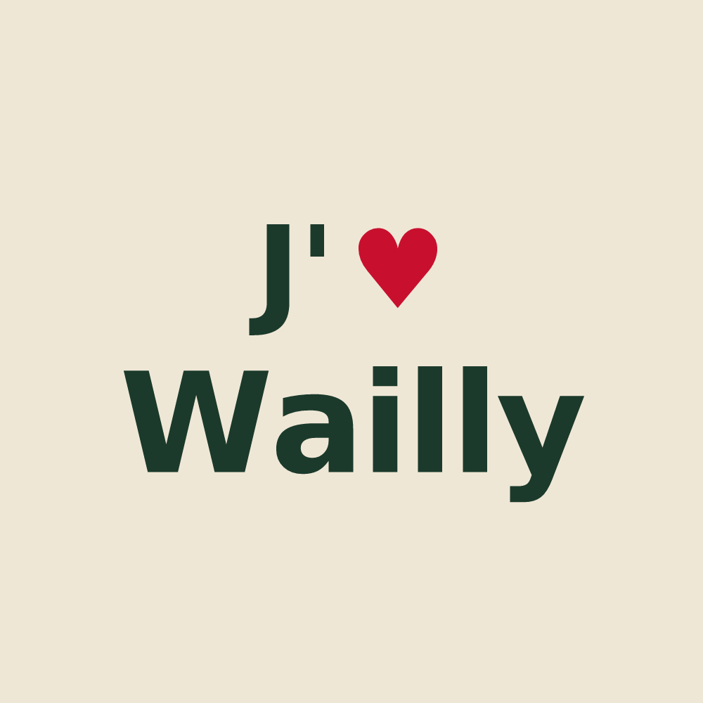Tote bag personnalisé Wailly — design J'aime Wailly