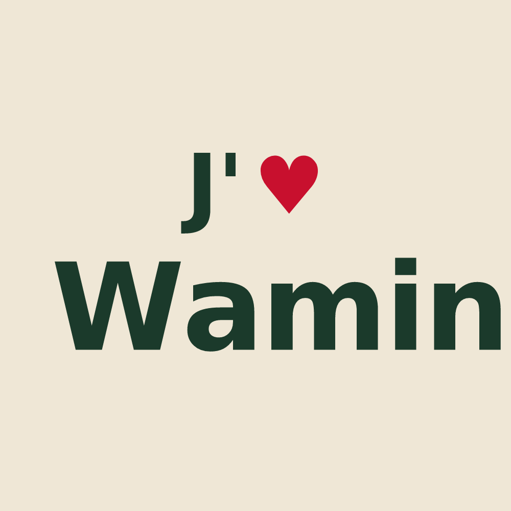 Tote bag personnalisé Wamin — design J'aime Wamin