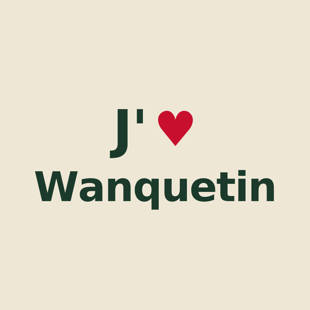 Tote bag personnalisé Wanquetin — design J'aime Wanquetin
