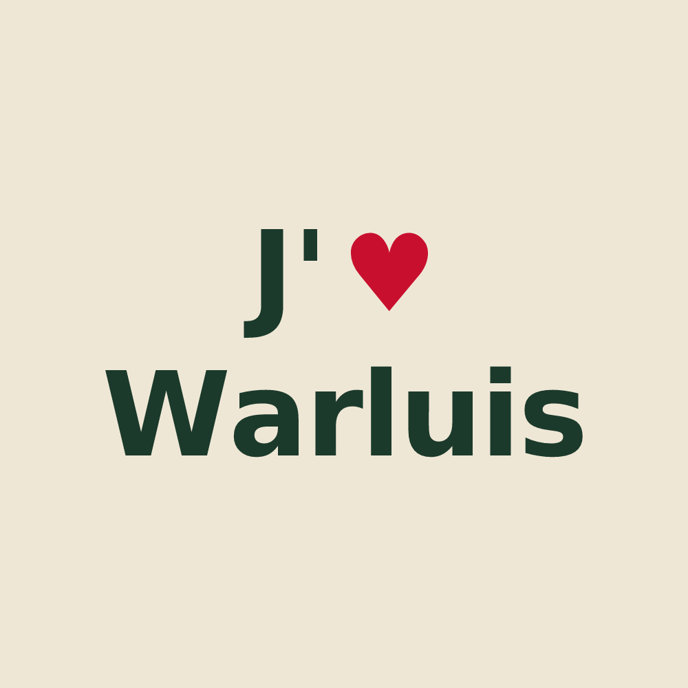 Tote bag personnalisé Warluis — design J'aime Warluis