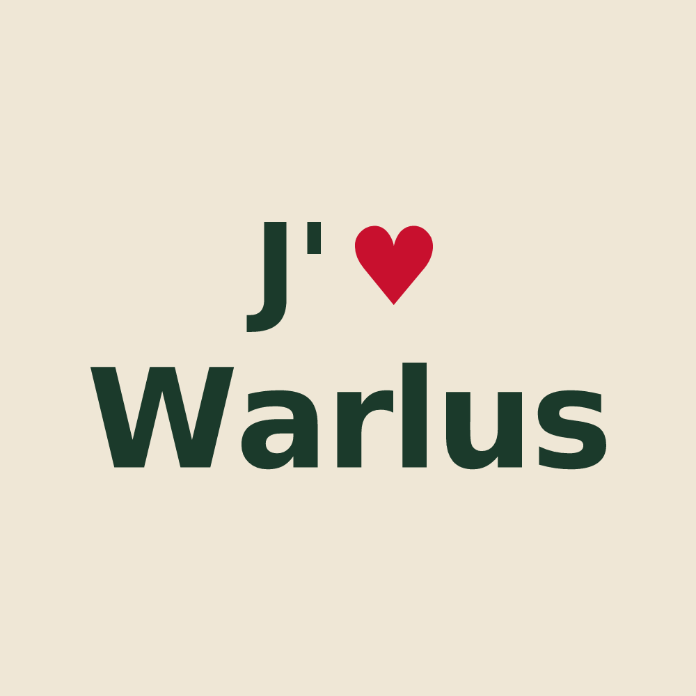 Tote bag personnalisé Warlus — design J'aime Warlus