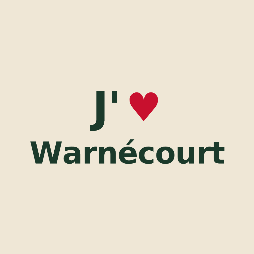 Tote bag personnalisé Warnécourt — design J'aime Warnécourt