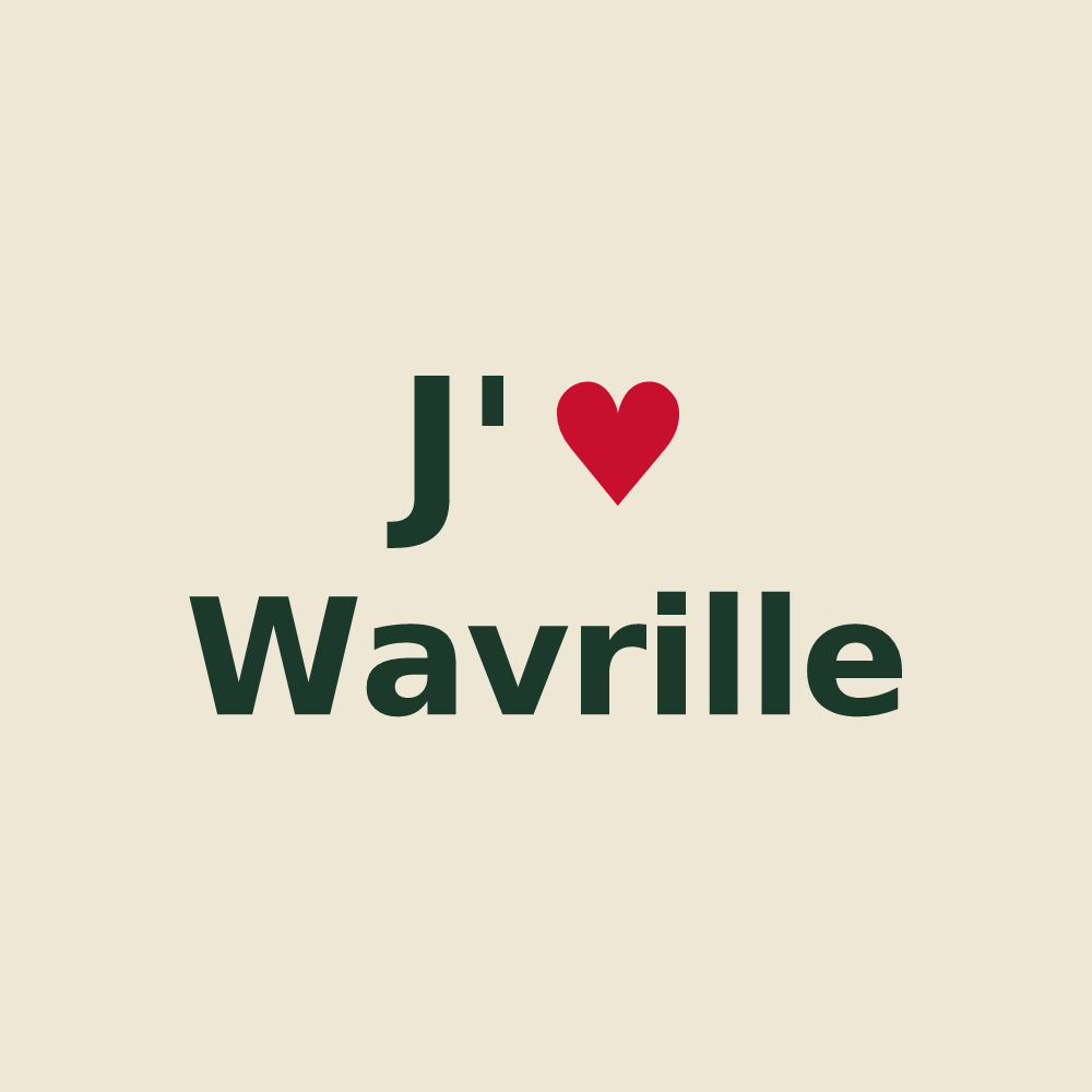 Tote bag personnalisé Wavrille — design J'aime Wavrille