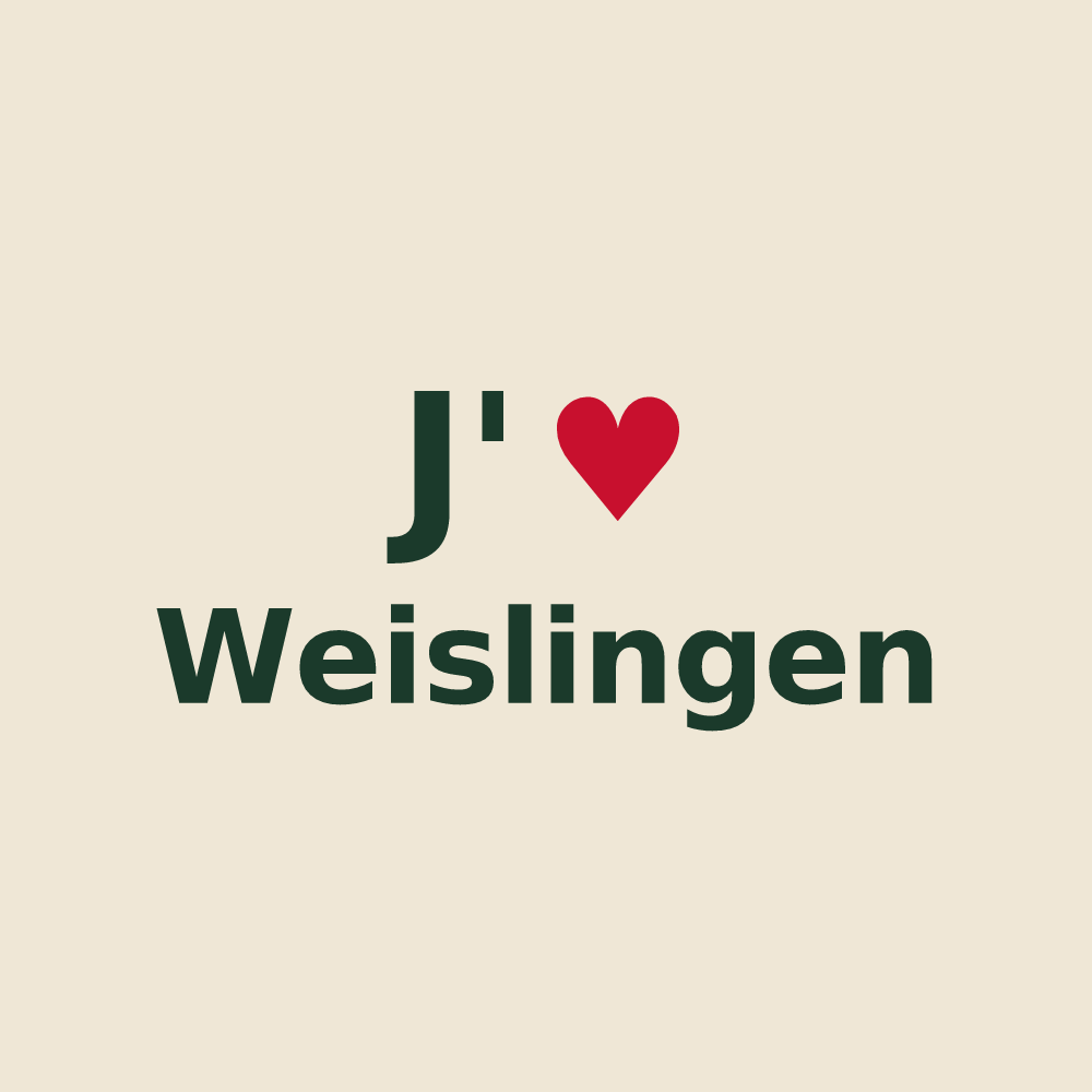 Tote bag personnalisé Weislingen — design J'aime Weislingen