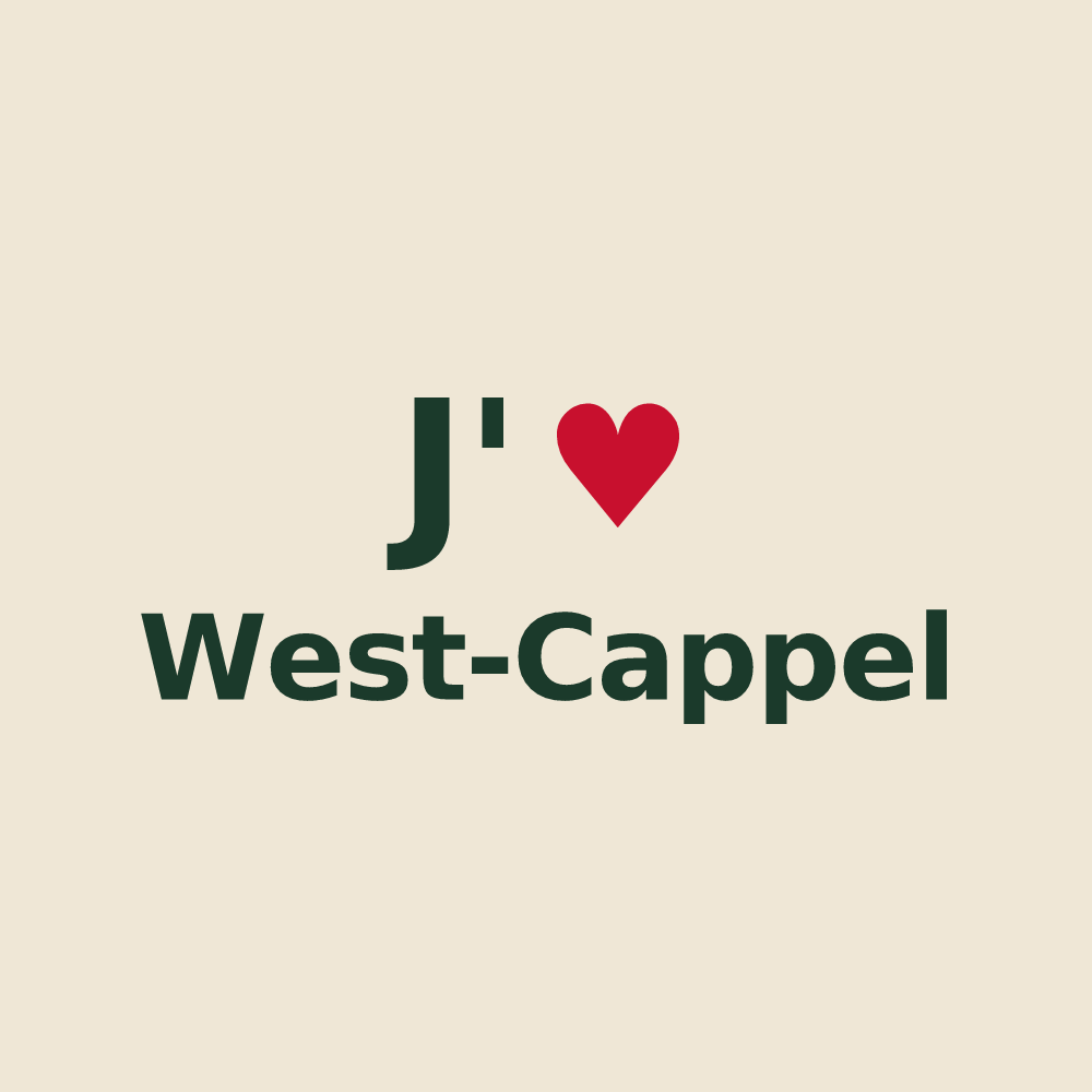Tote bag personnalisé West-Cappel — design J'aime West-Cappel