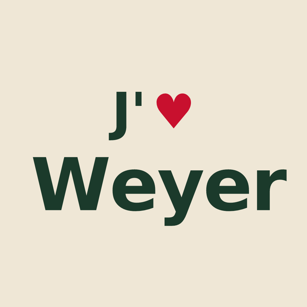 Tote bag personnalisé Weyer — design J'aime Weyer
