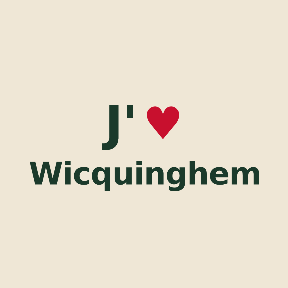 Tote bag personnalisé Wicquinghem — design « J'aime Wicquinghem » imprimé sur le tote bag