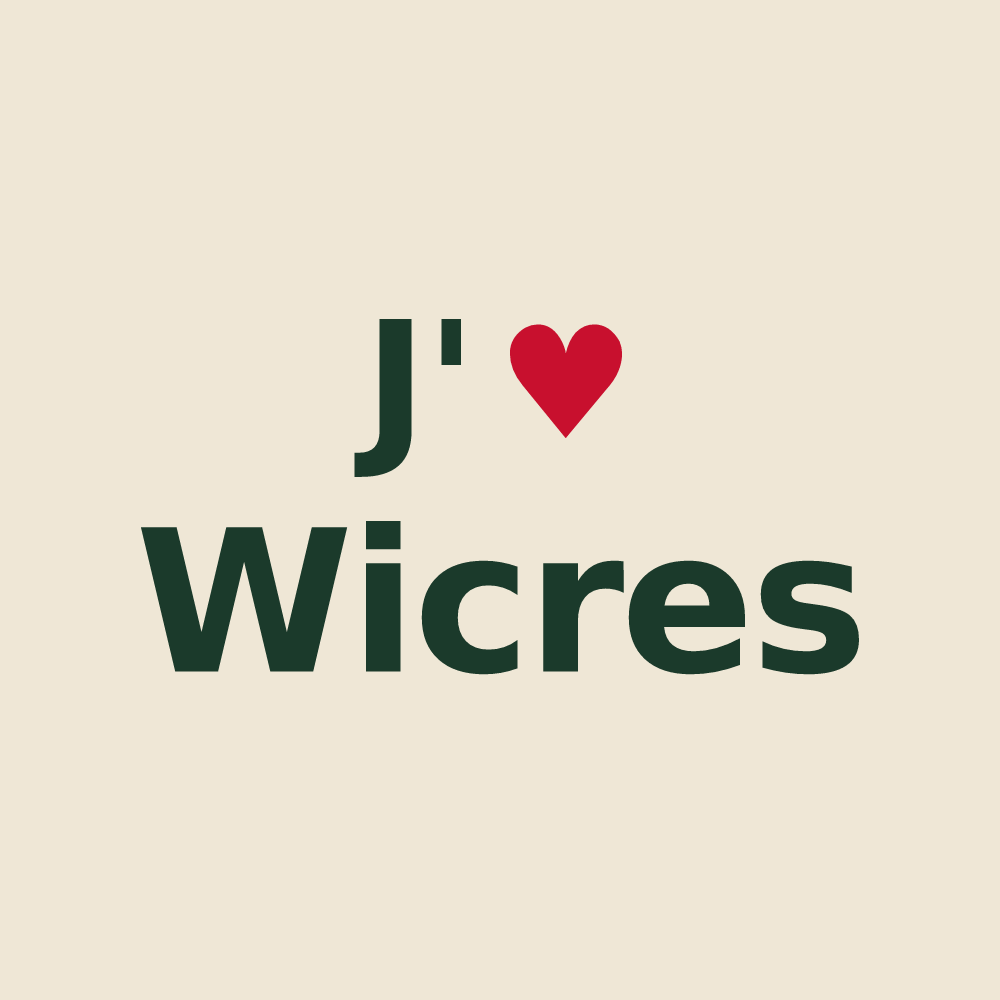 Tote bag personnalisé Wicres — design J'aime Wicres
