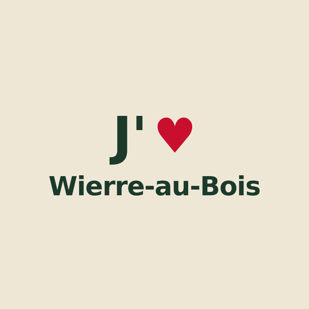 Tote bag personnalisé Wierre-au-Bois — design J'aime Wierre-au-Bois