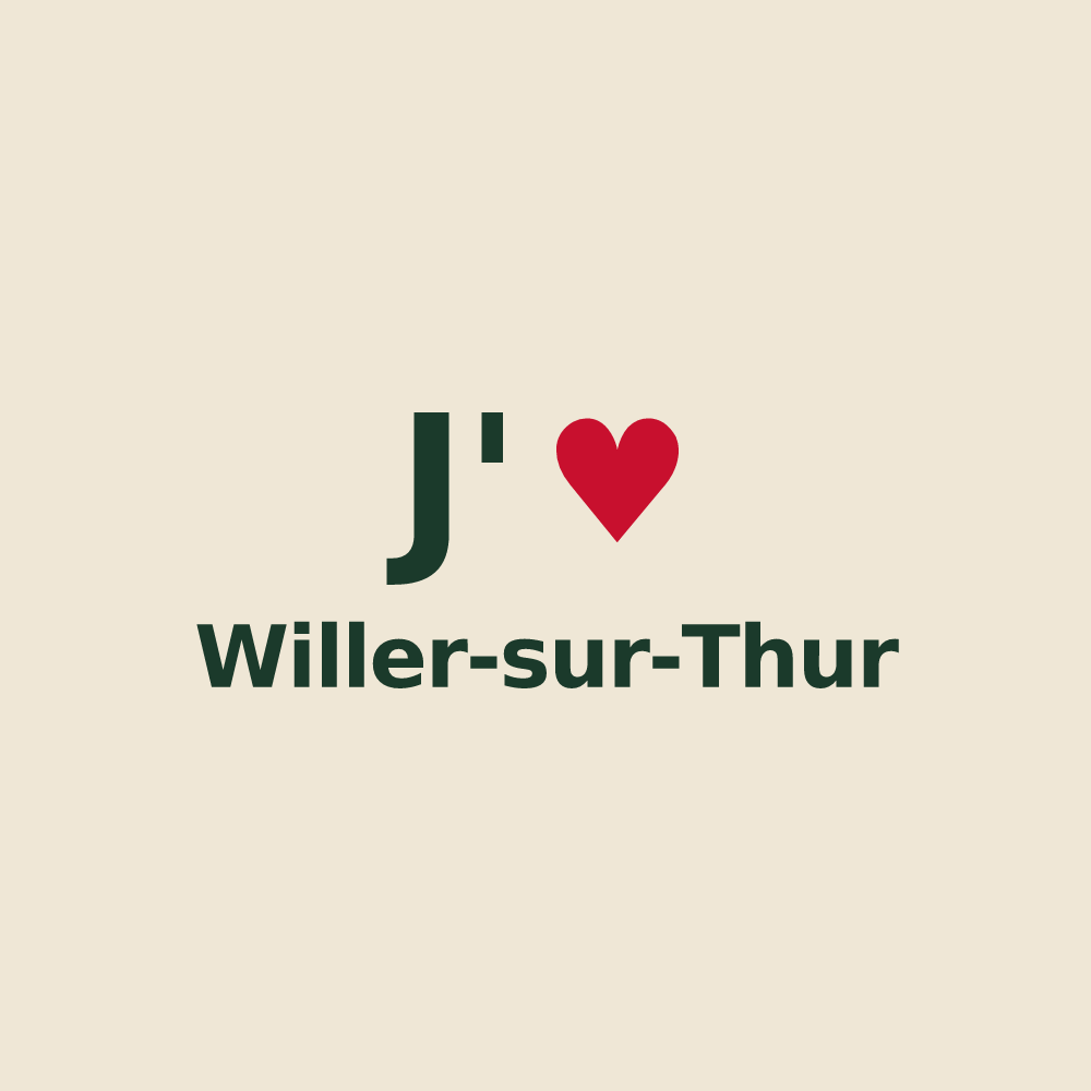 Tote bag personnalisé Willer-sur-Thur — design J'aime Willer-sur-Thur