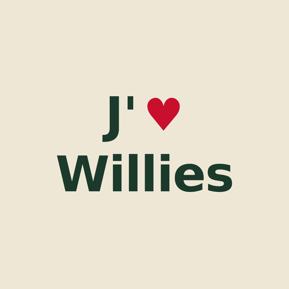 Tote bag personnalisé Willies — design J'aime Willies